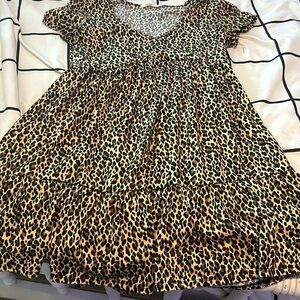 Francescas cheetah print babydoll dress